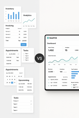 Disconnected business tools versus RobiPOS unified platform in Kenya